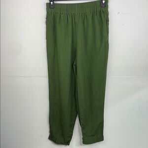 Madewell Green Pull On Linen blend women’s pants size small tall